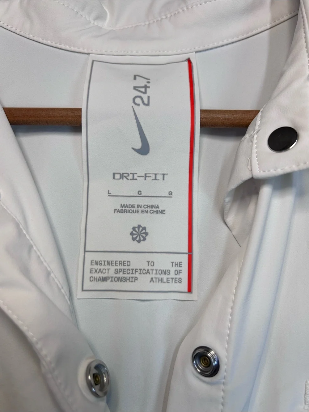 Nike 24.7 Technical Stretch White Casual Button-Down Long Sleeve Shirt